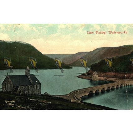 Elan Valley Waterworks, Wales, Valentines Series 57192 jv Postcard, 1908