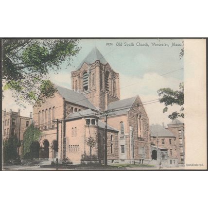 Old South Church, Worcester, Massachusetts, c.1905 - Lundborg Postcard