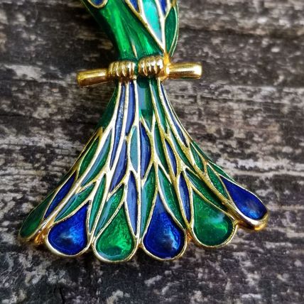 Green & Blue Peacock Brooch