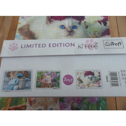 BOX OF 3 TREFL JIGSAW PUZZLES 1 BY 1000PCS 2 BY 500 PCS CATS LIMITED EDITION