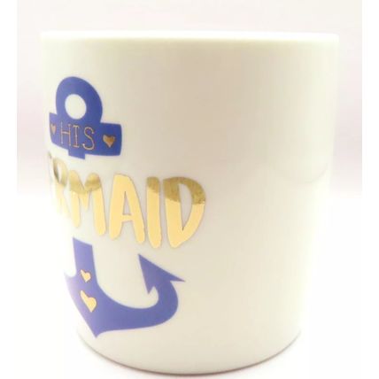 His Mermaid Mug Fine China Blue Anchor 9 CM Boxed Tableware Beverage Gift