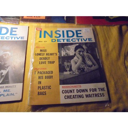 Early 1960's INSIDE DETECTIVE MAGAZINE LOT!! WOW!! $100.00/SHIPPED!!