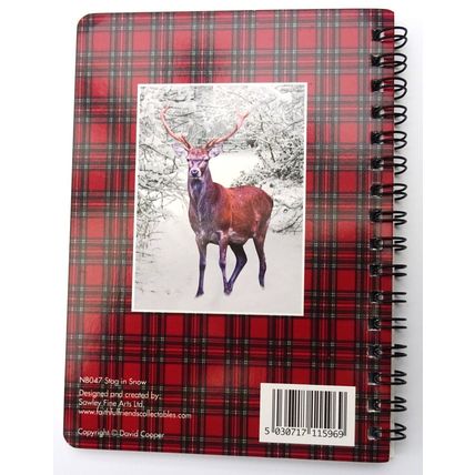 Stag in snow 3D image on the cover of a pocket Notebook
