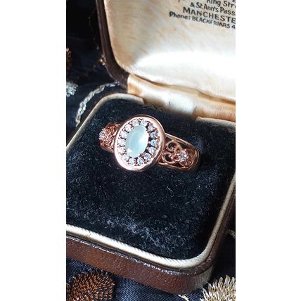 Vintage 1990-s 14 Ct Rolled Gold Peridot Ring Size UK N 1/2 US 7 - Hallmarked!