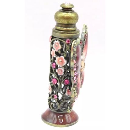 Pink Butterfly Perfume Bottle with Diamante Detail 7 CM Scent Gift Home Decor
