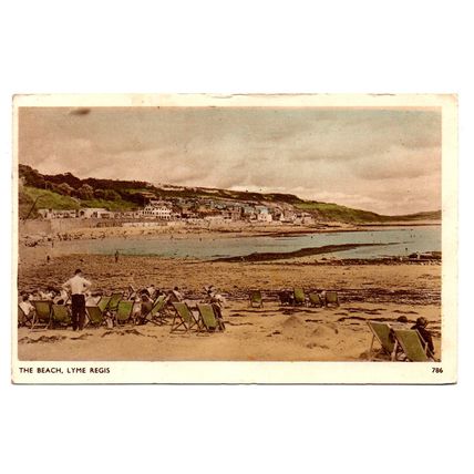 The Beach, Lyme Regis - Postally Used - Lyme Regis 21 September 1953 - Postmark