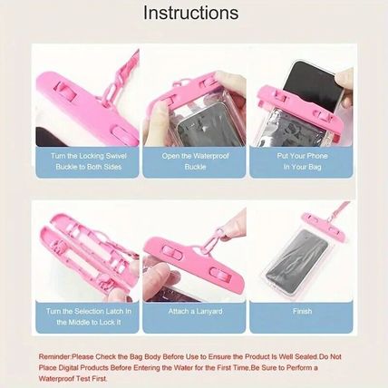 Waterproof Phone Pouch Underwater Case Cover Universal Dry Bag Pink