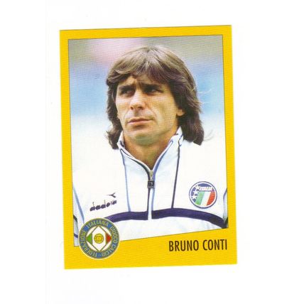 Figurina Calciatori Merlin - Italia 90 - n.28 Bruno Conti - Azzurri con IP