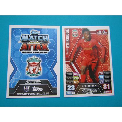 161. Daniel Sturridge - Liverpool - Match Attax 2013/14 Football Card EF1