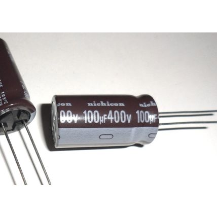 2 x 100uF 400V 105°C Nichicon 105 High reliability PZ Capacitor Long Life NEW