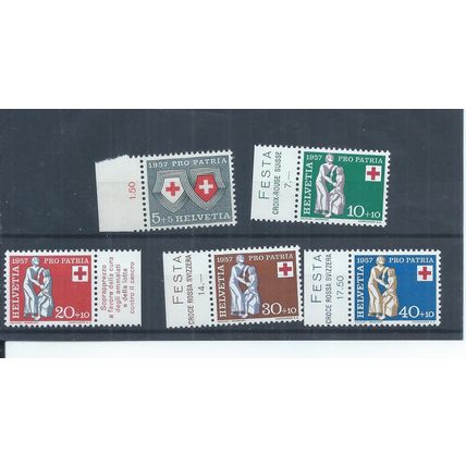Switzerland stamps. 1957 Pro Patria MNH SG 580 - 584 (AH110)