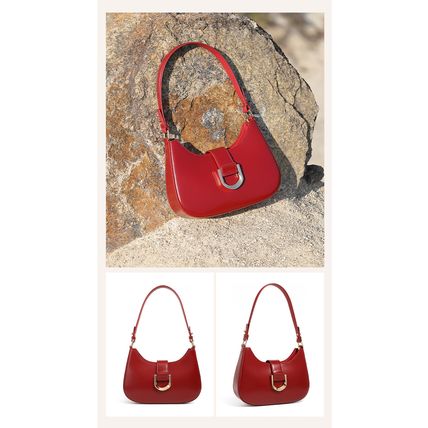 Women Genuine Leather Shoulder Bag Red