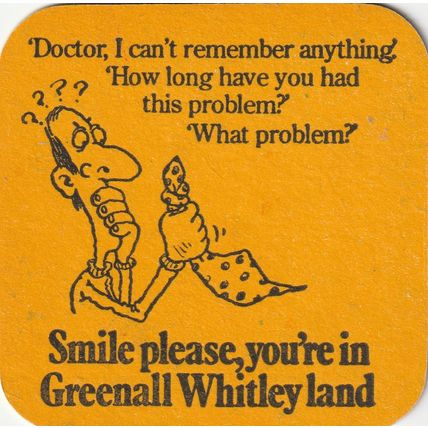 BEER MAT - GREENALL WHITLEY BREWERY - LOCAL BITTER - (Cat No 345) - (1976)