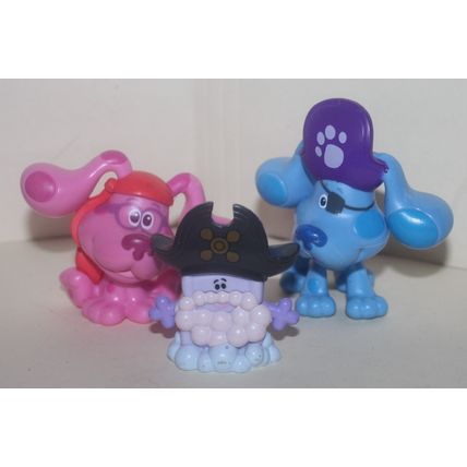 2021 Just Play Viacom Blues Clues Pirate Blue, Magenta and Soap PVC Figures