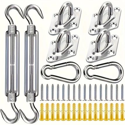Garden Sun Shade Sail Fixing Kit – Stainless Steel Canopy Awning Hardware Repair