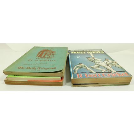 5x Vintage Cricket Books Sidney Barnes - Test Match Records - WG Grace &c