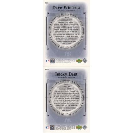 DAVE WINFIELD & BUCKY DENT AUTO 2000 NEW YORK YANKEES HOF NEW DYNASTY CHAMPIONS