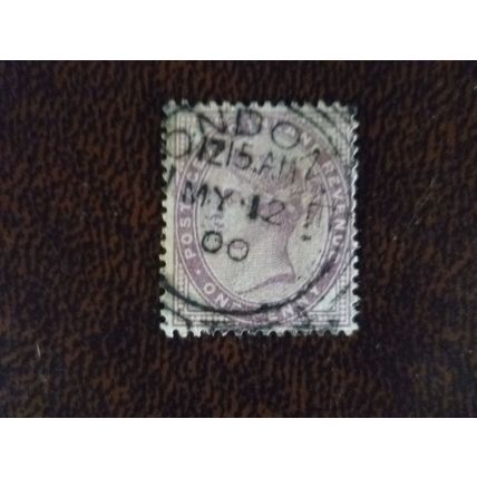 1881 GB Queen Victoria SG172 1d lilac fine used stamp London May 12 1900