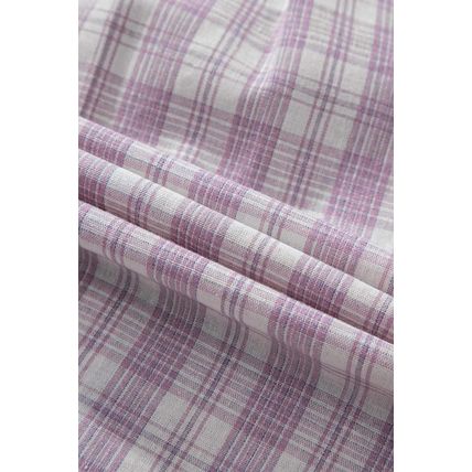 Pink Checkered Print Loose Fit Buttoned Hooded Shacket