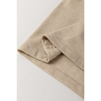 Parchment Solid Color Ruched Puff Sleeve T Shirt