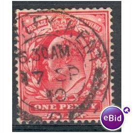 GB stamps 1902-10 KEV11 - 1d SG219 Bromley 14