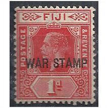 Fiji 1918 SG139a 1d Bright Scarlet WAR STAMP Unmounted Mint . .