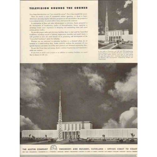austin company 1947 television rounds the corner tw4r vintage ad