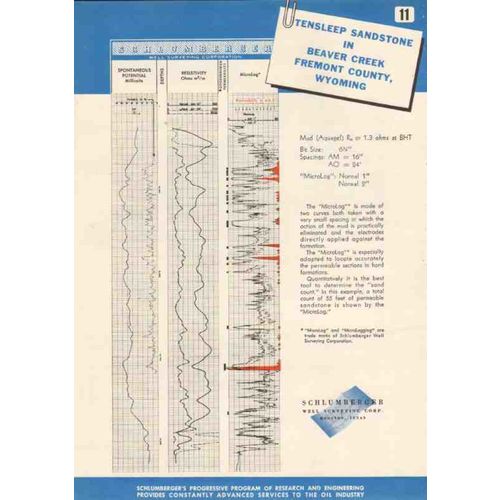 schlumberger well surveying corp 1950 tensleep sandstone vintage ad