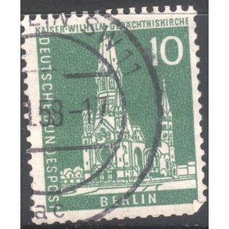Germany 1956 - SG B137 - 10pf green - Kaiser Wilhelm Memorial Church - used