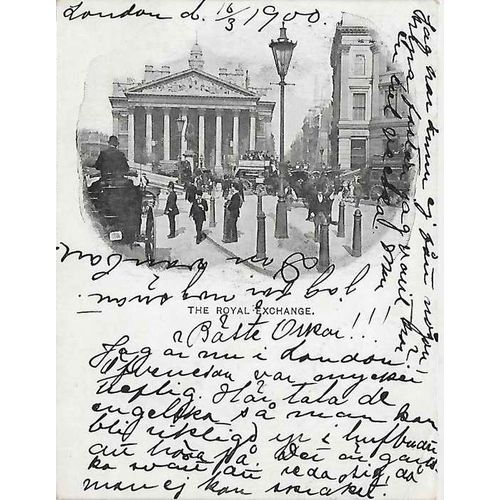 GB early Post Card 1900 London Poplar E to Sweden, nice markings (1)