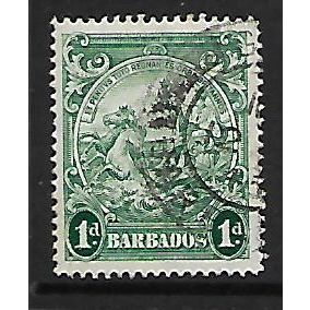 BARBADOS 1938 SG 249c 1d GREEN FINE USED