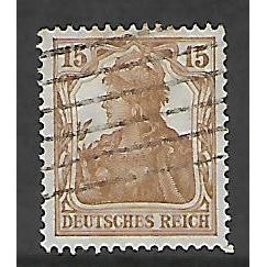 GERMANY 1916 UNSHADED BACK GROUND 15pf BROWN SG 100 FINE USED