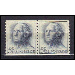 1229 5c George Washington Fine MNH Pair PA0091