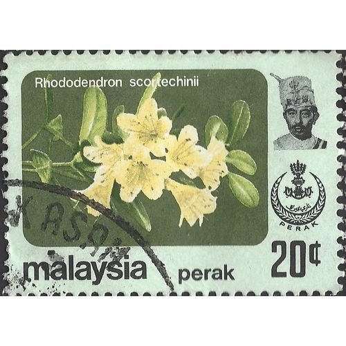 PERAK, MALAYSIA, FLOWERS, Rhododendron scortechinii, green 1983, 20c, #3