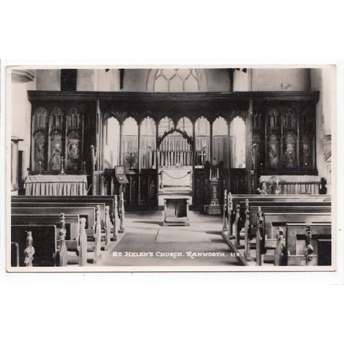 St Helens Church Interior Ranworth Norfolk RP Postcard 119