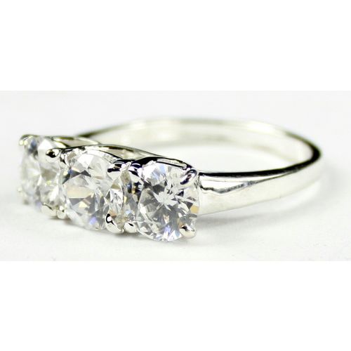 Cubic Zirconia, 925 Sterling Silver Ring, SR255