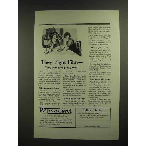 1923 Pepsodent Toothpaste Ad - They Fight Film