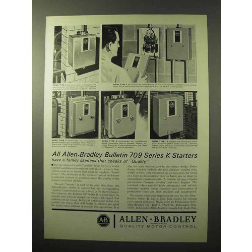 1964 Allen-Bradley Ad - Bulletin 709 Series K Starters