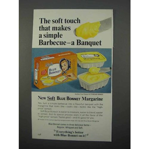 1966 Blue Bonnet Margarine Ad - The Soft Touch