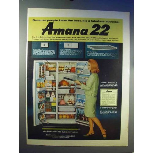1966 Amana 22 Refrigerator Ad - A Fabulous Success