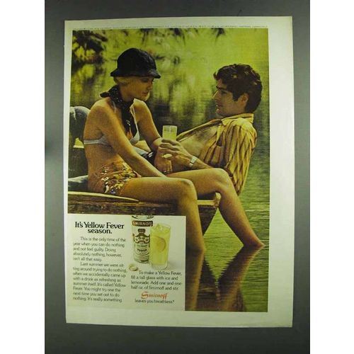 1972 Smirnoff Vodka Ad - It's Yellow Fever Season