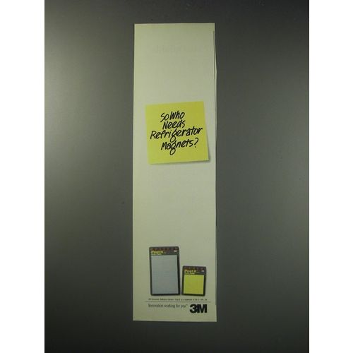 1991 3M Post-It Notes Ad - So who needs refrigerator magnets?
