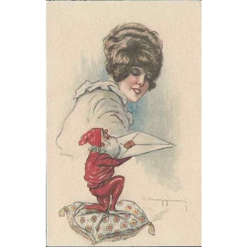 Artist Signed Italy MINT EX UNUSED c.1910, Santa