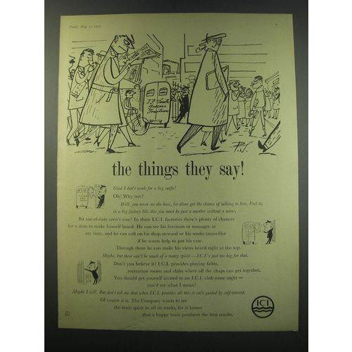 1957 ICI Imperial Chemical Industries Ad - Glad I don't work for a big outfit