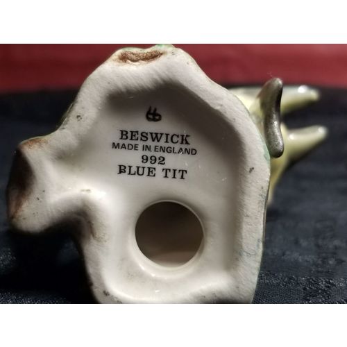 Beswick Blue Tit Model No 992 Figurine 1970's.