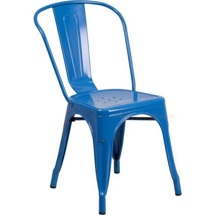 Tolix Blue Metal Steel Stack Dining Chair Commercial Quality 1-4 Unit Discounts