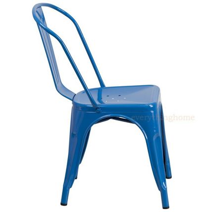 Tolix Blue Metal Steel Stack Dining Chair Commercial Quality 1-4 Unit Discounts