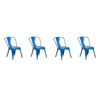 Tolix Blue Metal Steel Stack Dining Chair Commercial Quality 1-4 Unit Discounts