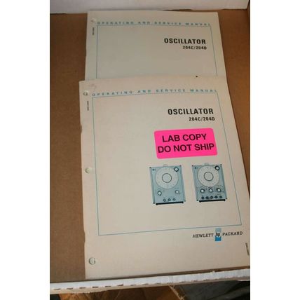 HP Hewlett Packarad Oscilloscope 204C/204D Operating and Service Manual
