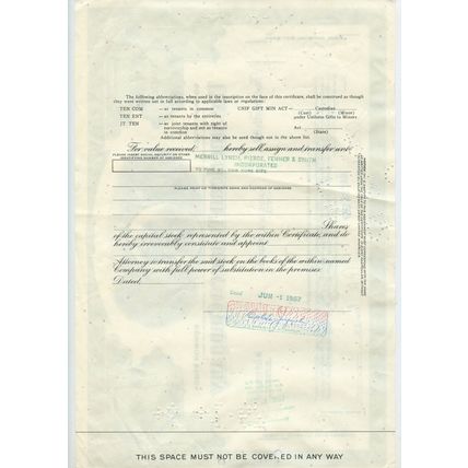 The American Tobacco Company 3 Shares 1967 Stock/Share Certificate Carlisle